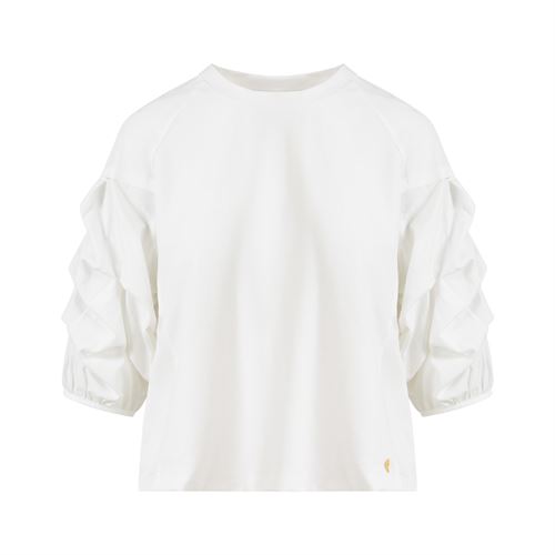 COSTER COPENHAGEN BLUSE, BLOUSE WITH PUFFY SLEEVES, WHITE